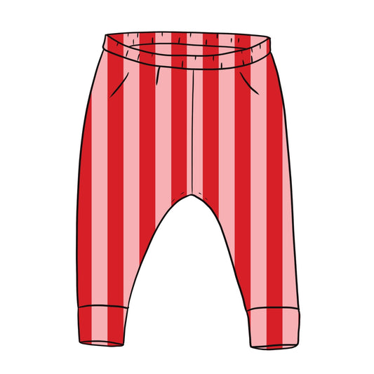 Pink & Red Stripes Toddler & Child Leggings
