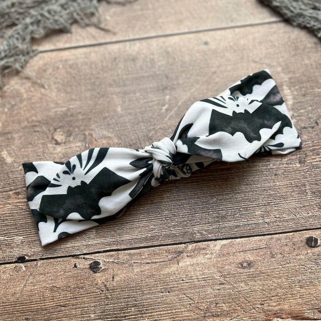 Monochrome Halloween Knot Bow Headband 1-3 years