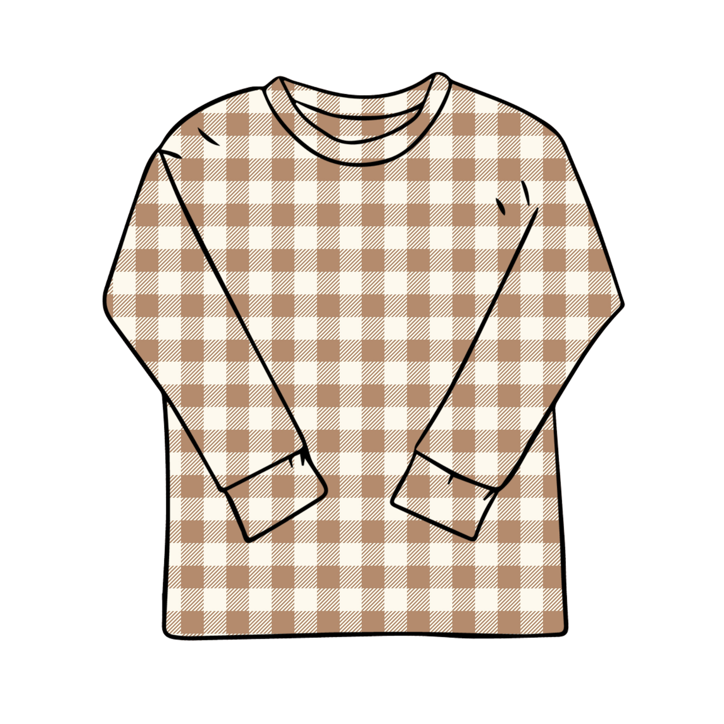 Mocha Gingham Child & Baby T-Shirt - Short or Long Sleeve