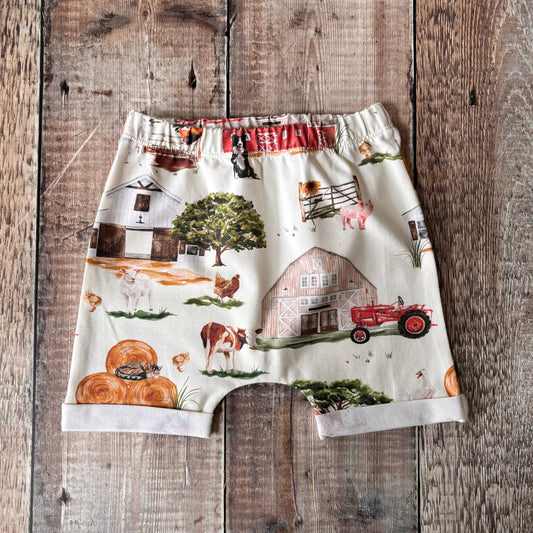 Farm Life Rolled Shorts 3-4 years