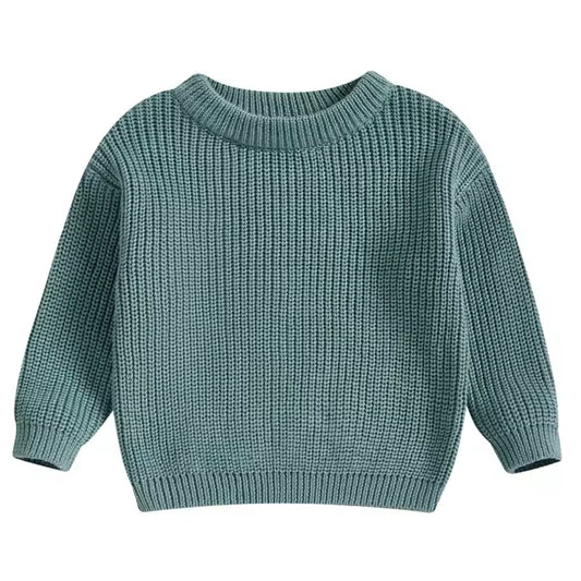 Chunky Knit Oversized Sweater - Ocean