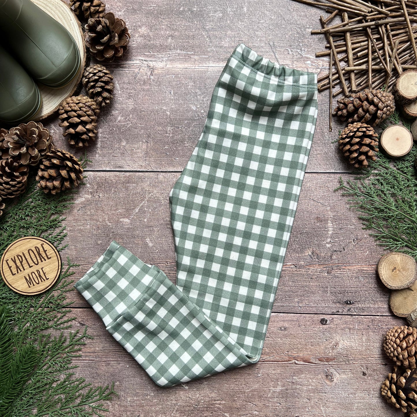 Forest Gingham Toddler & Child Leggings