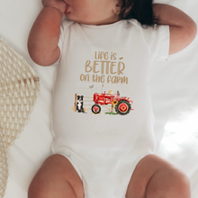 Load image into Gallery viewer, Life is better on the farm Baby Bodysuit
