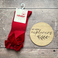Load image into Gallery viewer, Cóndor Velvet Bow Knee High Socks - RED VELVET
