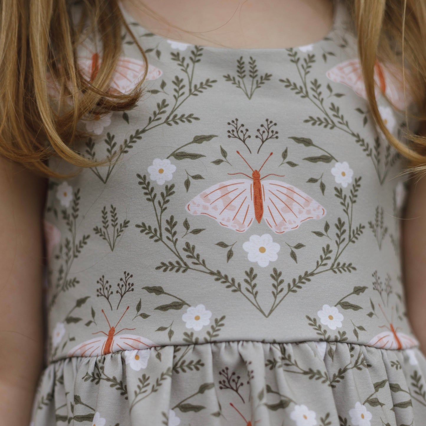 Butterfly Garden Child & Baby Pinafore Dress