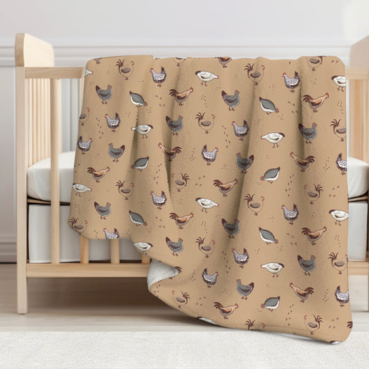 Chickens Sherpa Blanket