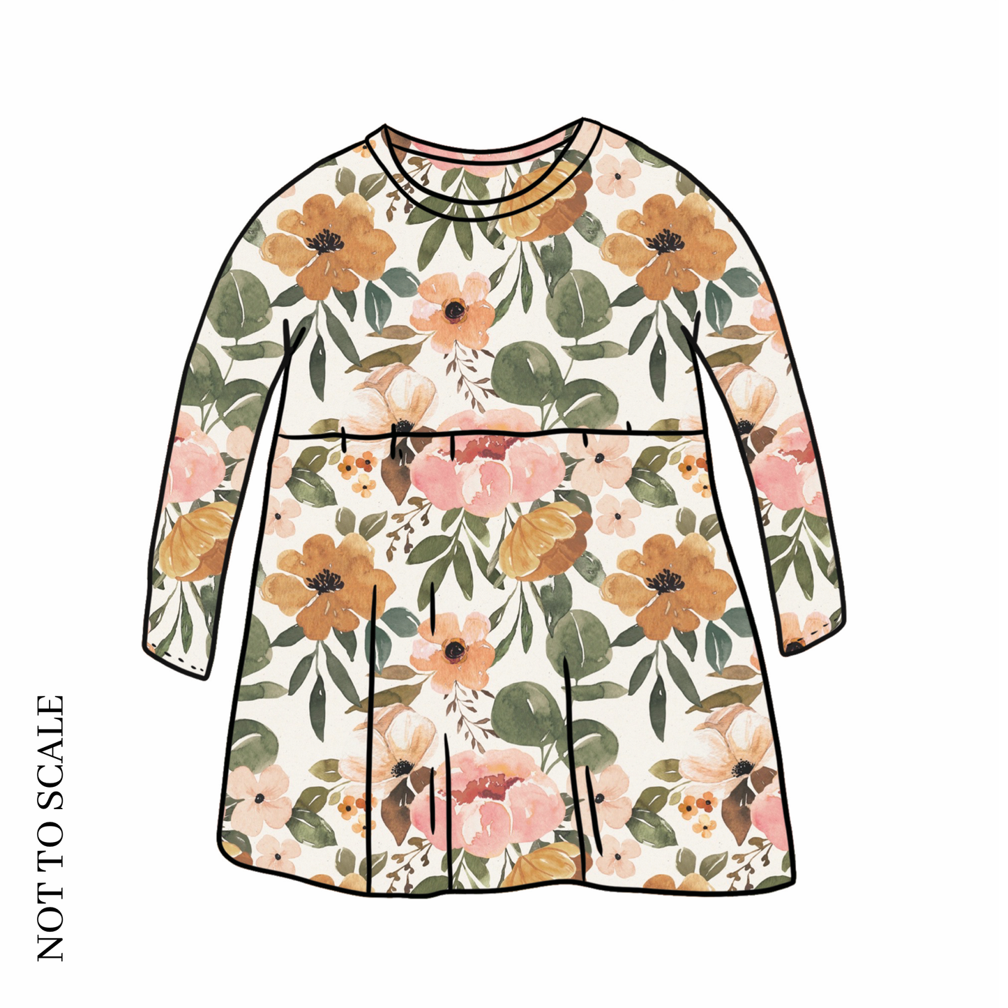 Vintage Blooms Child & Baby Long Sleeve Dress