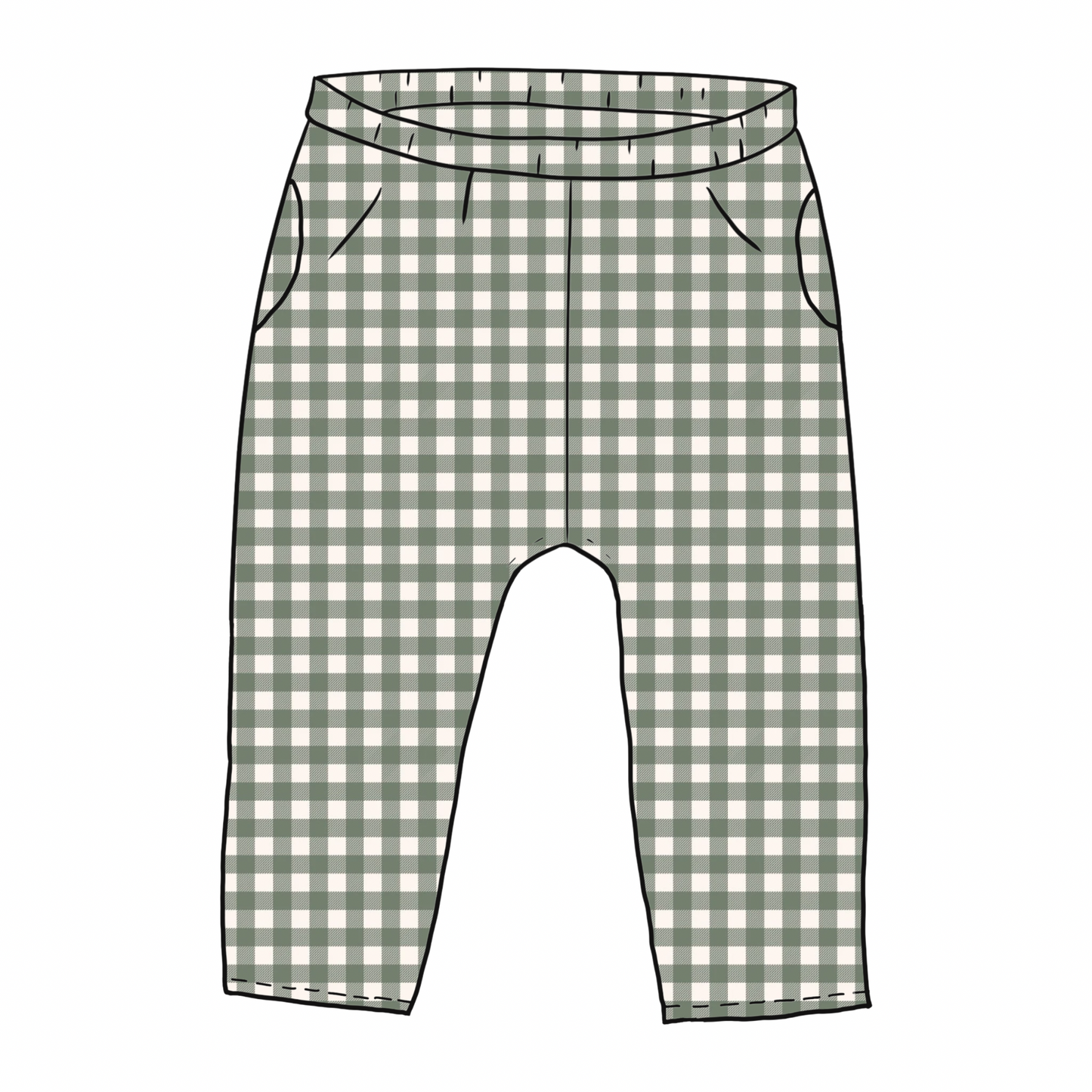Forest Gingham Toddler & Child Pocket Trousers
