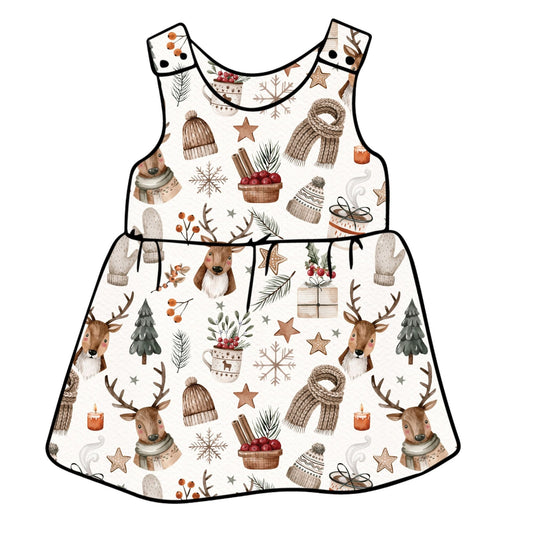 Cosy Christmas Child & Baby Pinafore Dress