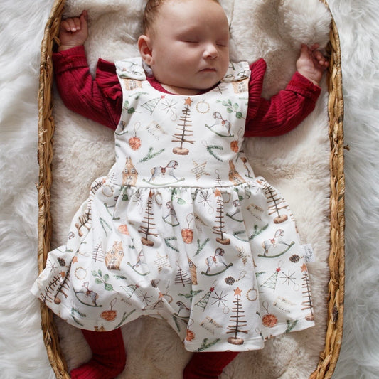 Scandi Christmas Child & Baby Pinafore Dress