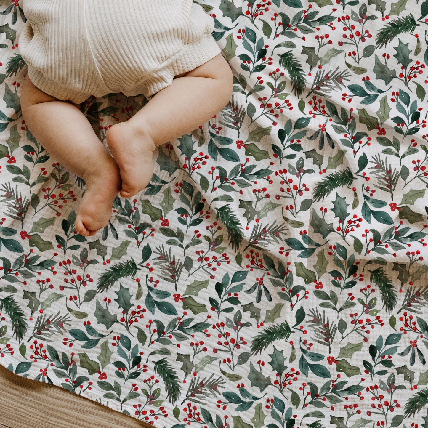 Winter Berries Child & Baby Muslin Swaddle Blanket