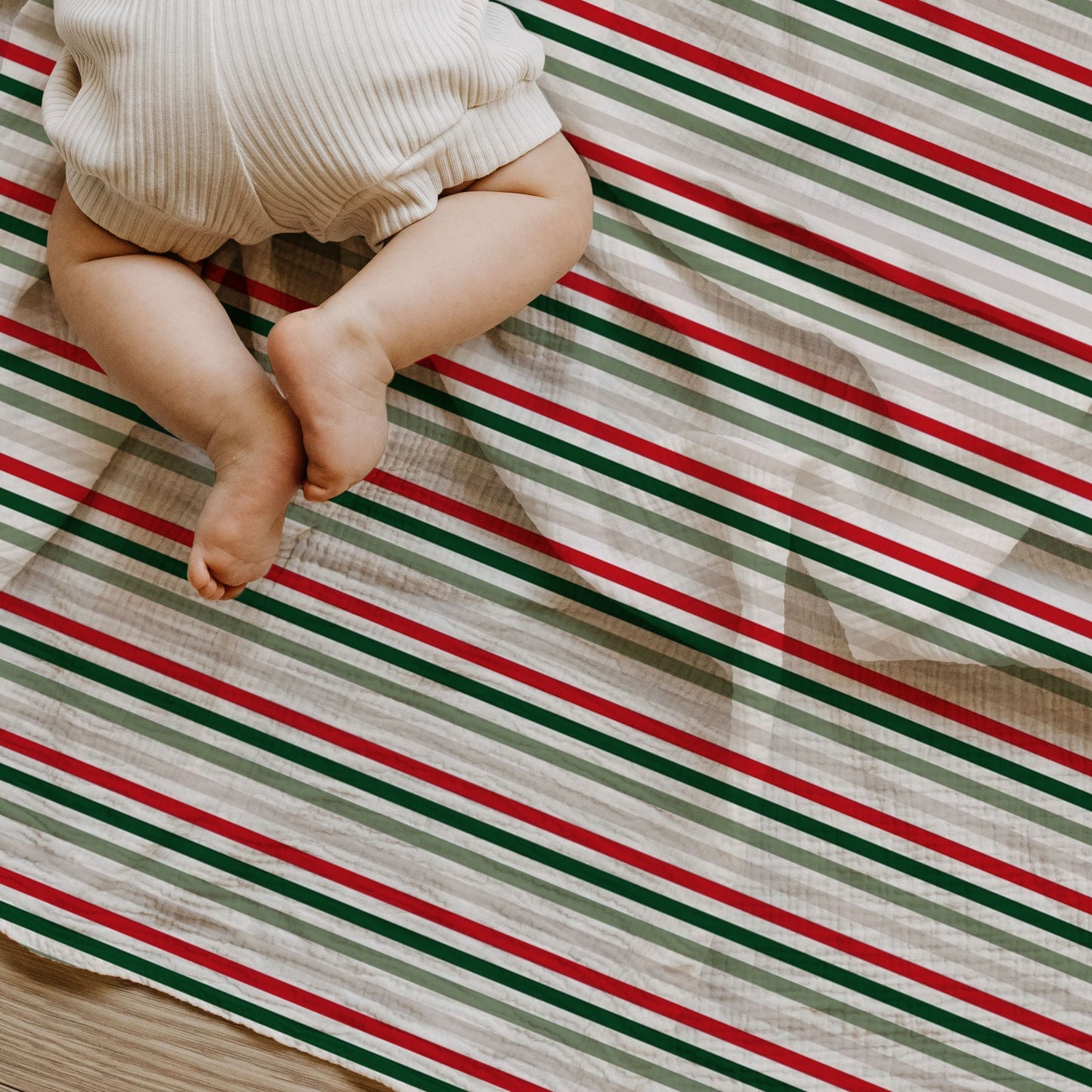 Christmas Stripes Child & Baby Muslin Swaddle Blanket
