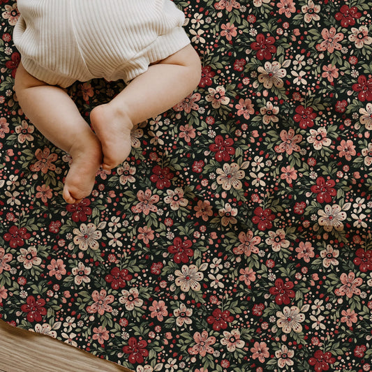 Christmas Floral Child & Baby Muslin Swaddle Blanket