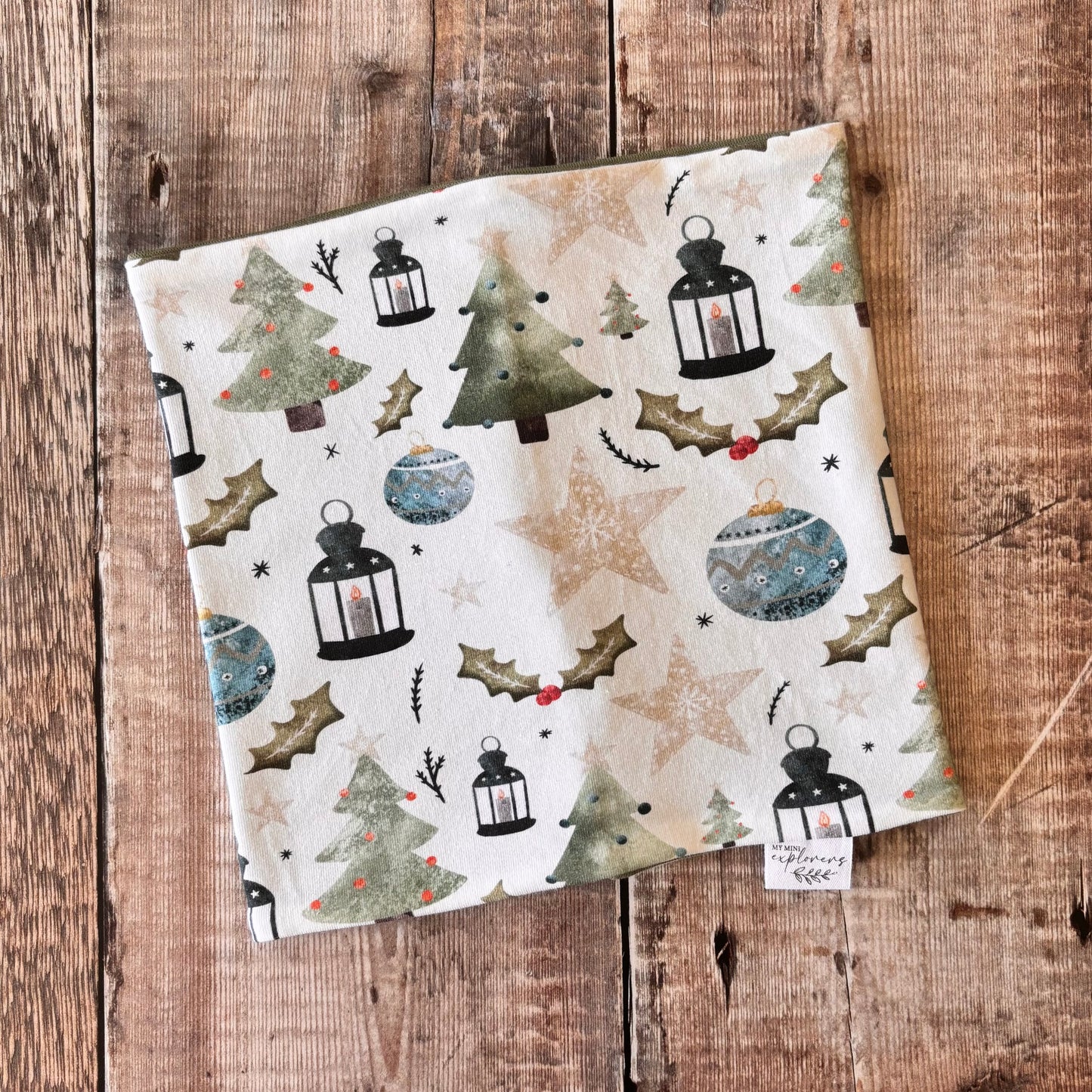 Festive Times Snood 1-4 years (Khaki inside)