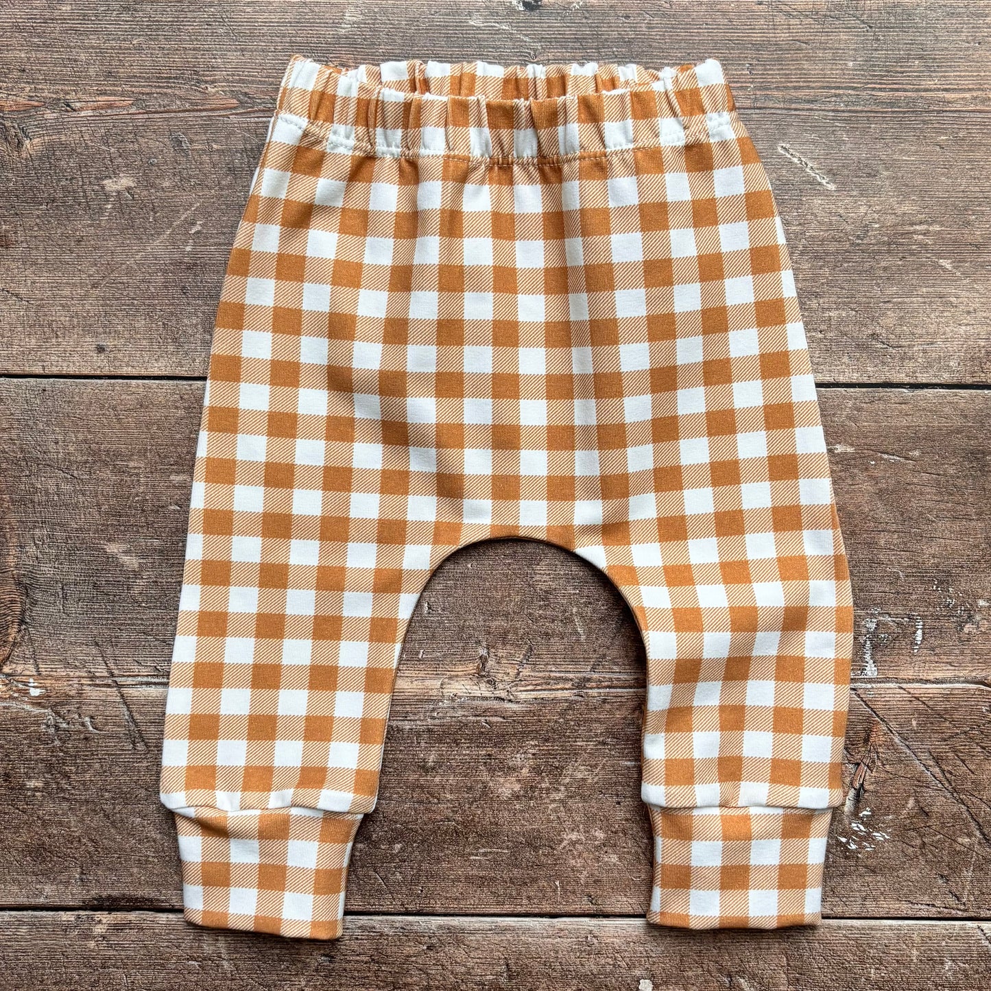 Ochre Gingham Harems 3-6m