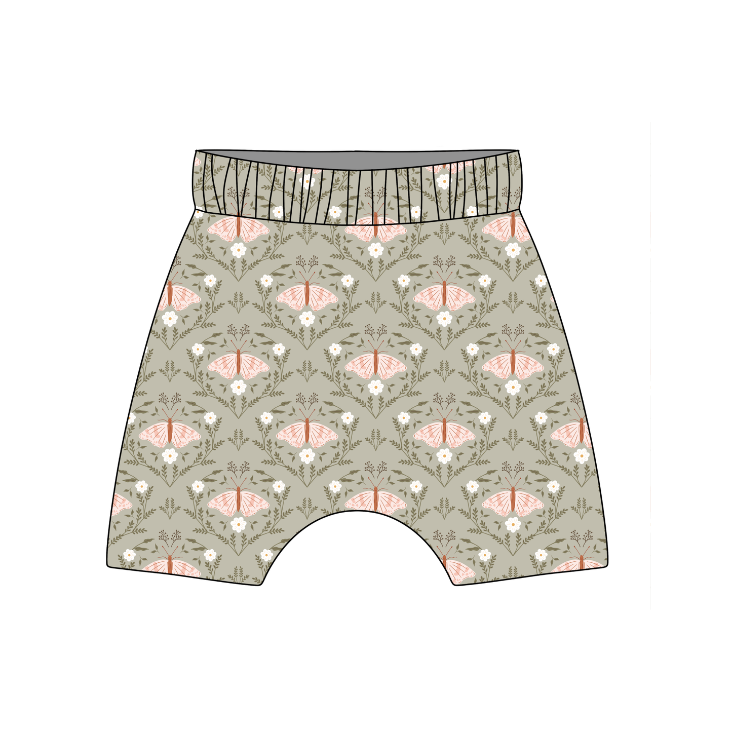 Butterfly Garden Child & Baby Shorts - Rolled or Hemmed