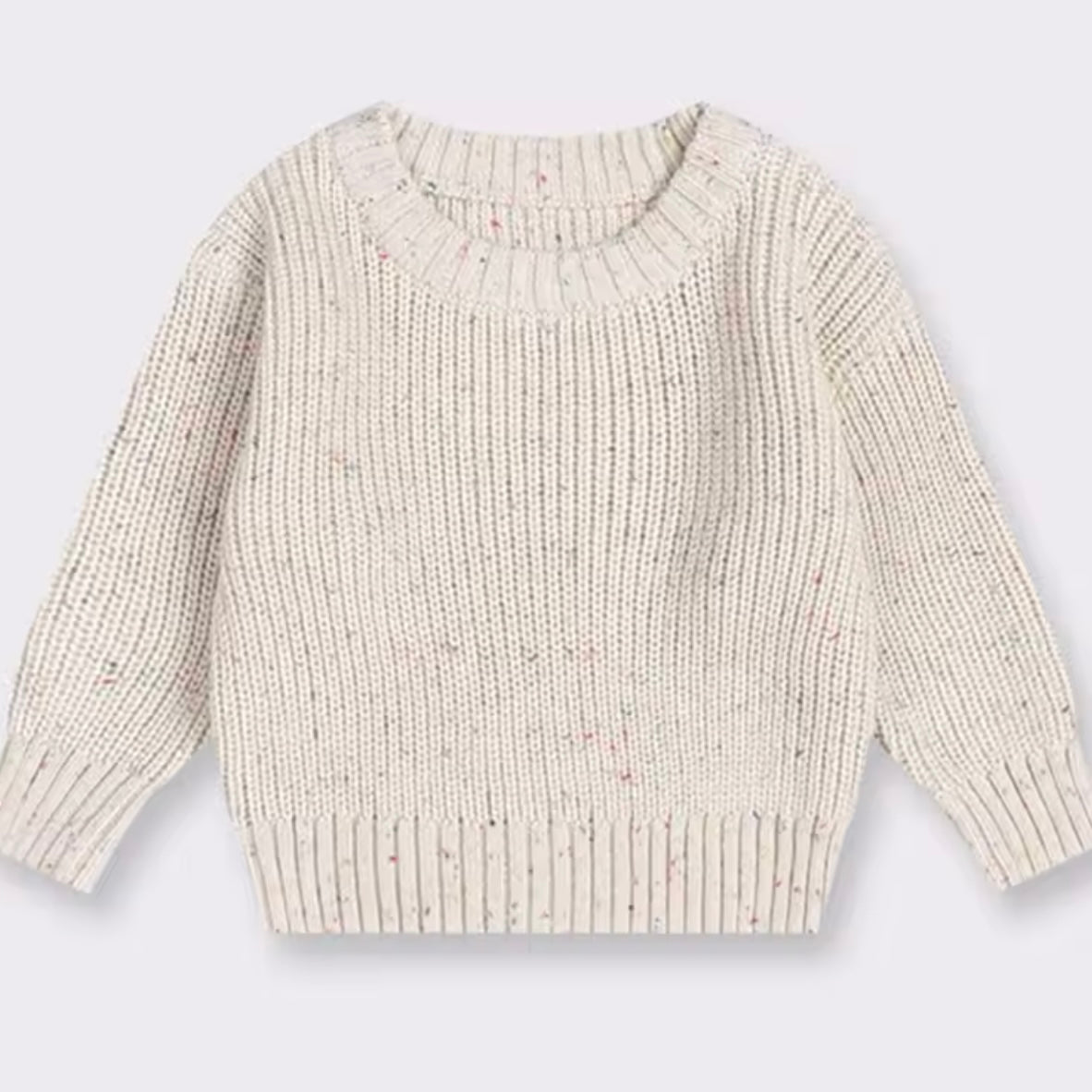 Chunky Knit Oversized Sweater - Speckled 0-3m