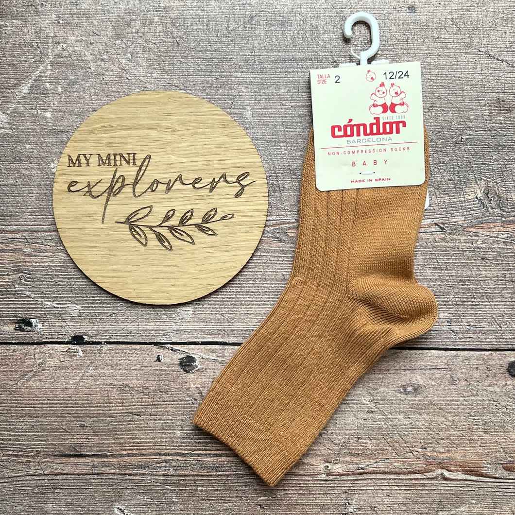 Cóndor Cotton Rib Ankle Socks - CINNAMON