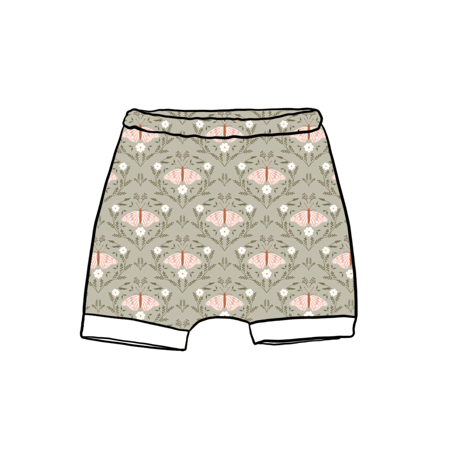 Butterfly Garden Child & Baby Shorts - Rolled or Hemmed