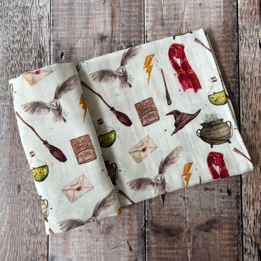 Wizard School Muslin Swaddle Blanket