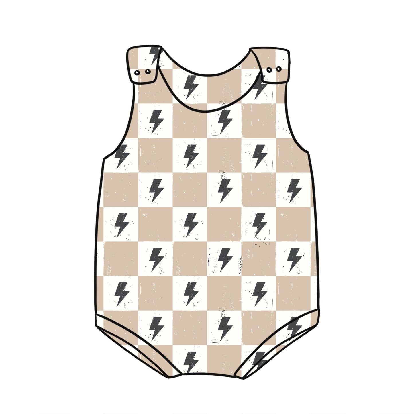 Lightning Chequers Child & Baby Bloomer Romper