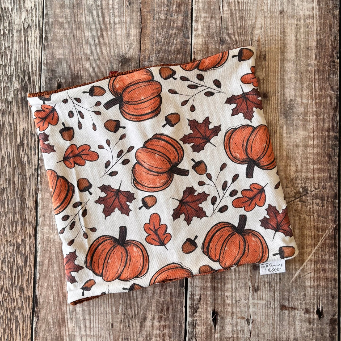 Harvest Vibes Snood 1-4 years (rust knit inside)