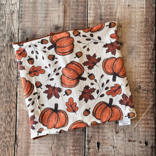 Harvest Vibes Snood 1-4 years (rust knit inside)