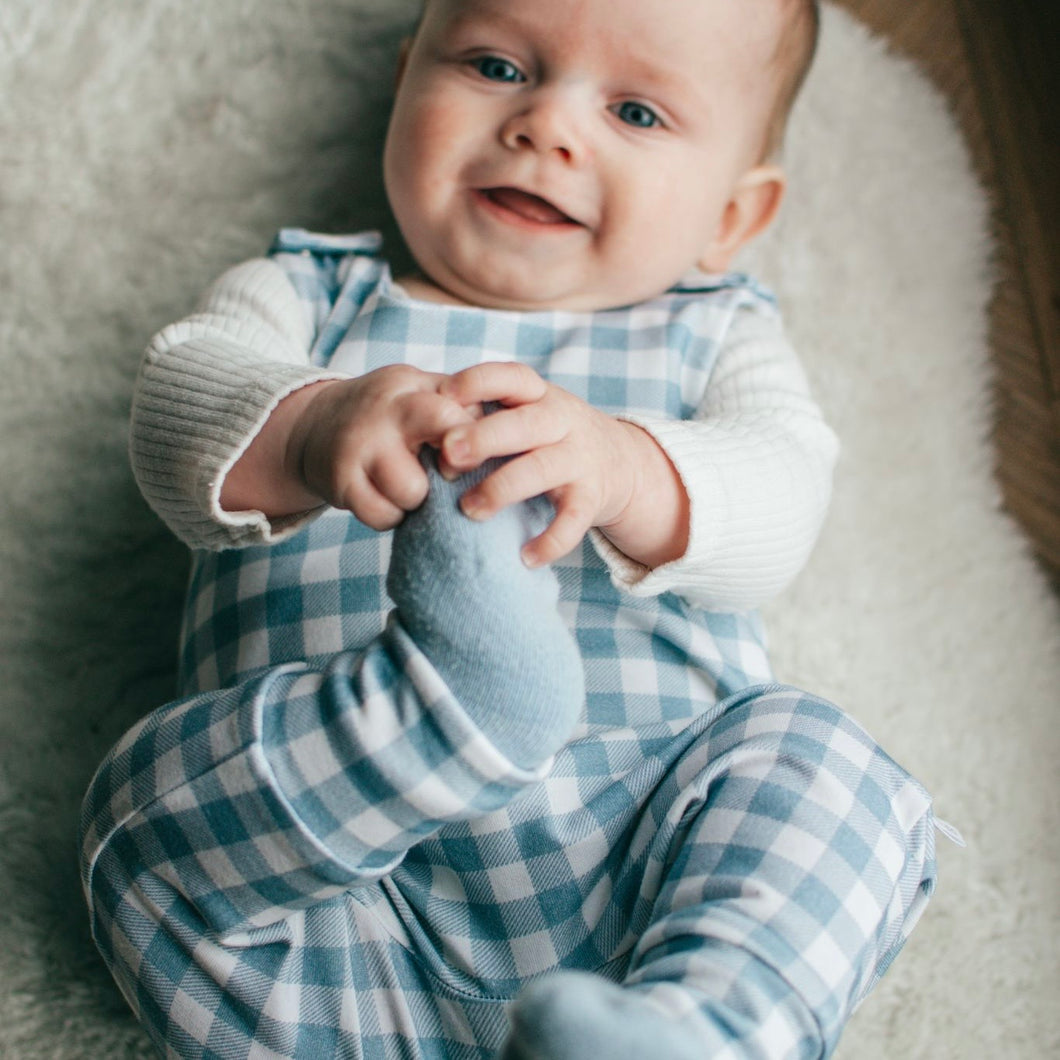 Denim Gingham Romper