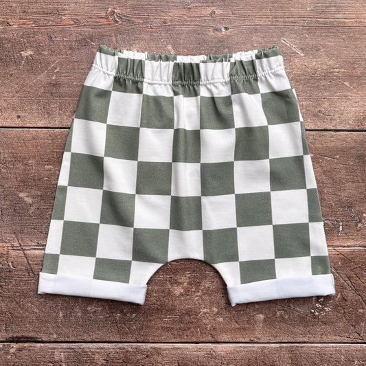 Chequerboard Rolled Shorts 12-18m