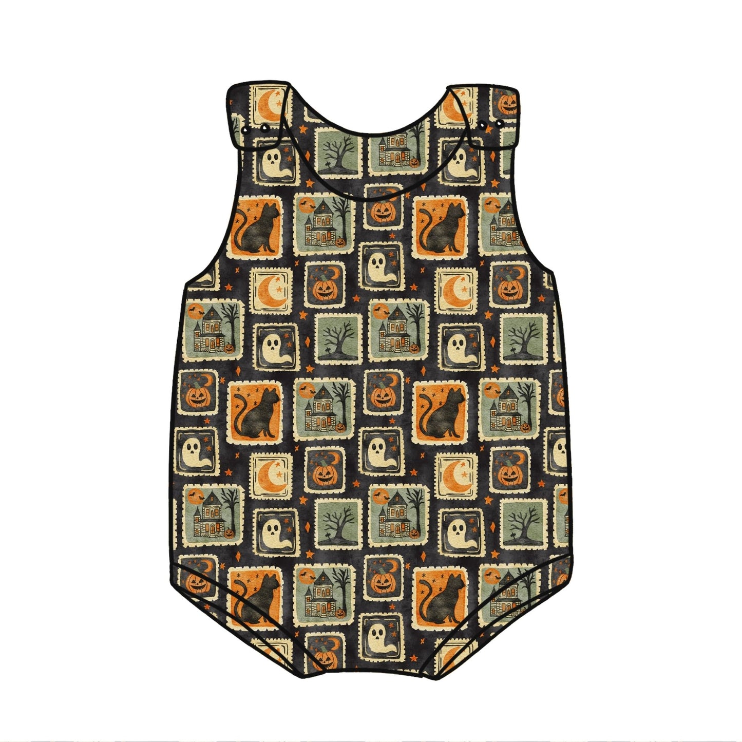 Halloween Stamps Child & Baby Bloomer Romper