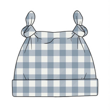 Load image into Gallery viewer, Denim Gingham Knotted Hat
