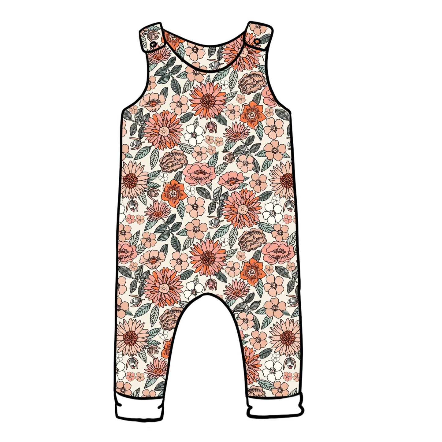 Retro Floral Romper