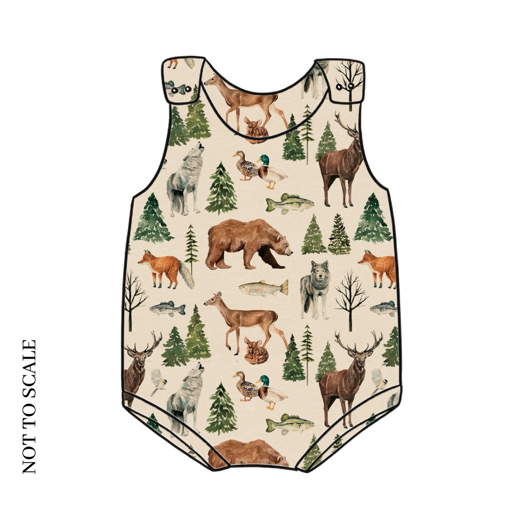 Wild Wood Animals Bloomer Romper