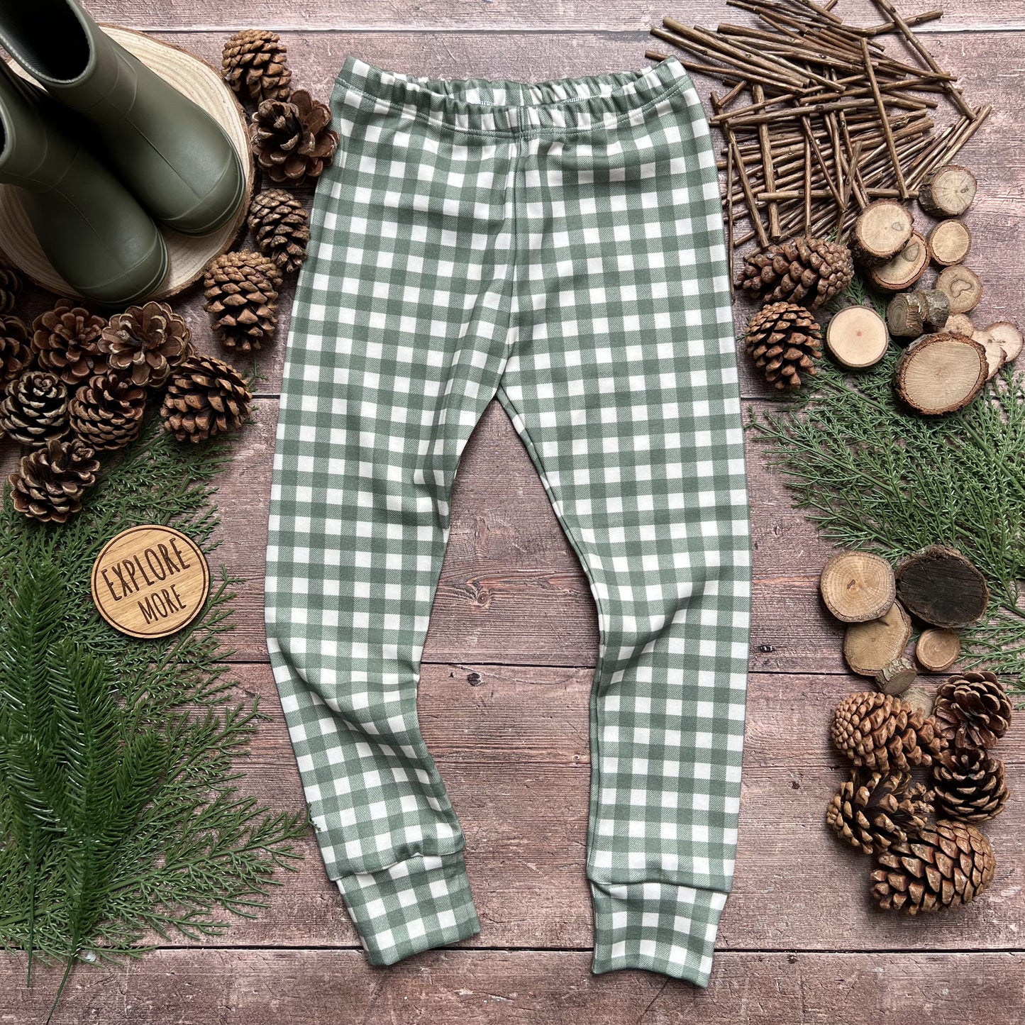 Forest Gingham Toddler & Child Leggings