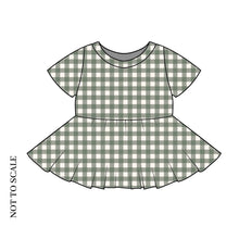 Load image into Gallery viewer, Forest Gingham Peplum Top
