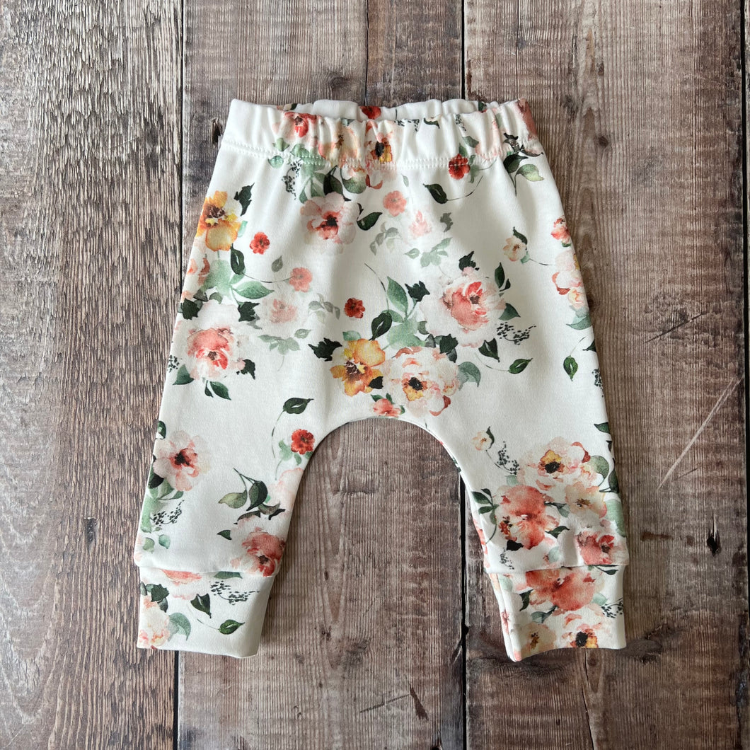 White Floral Harems 0-3m