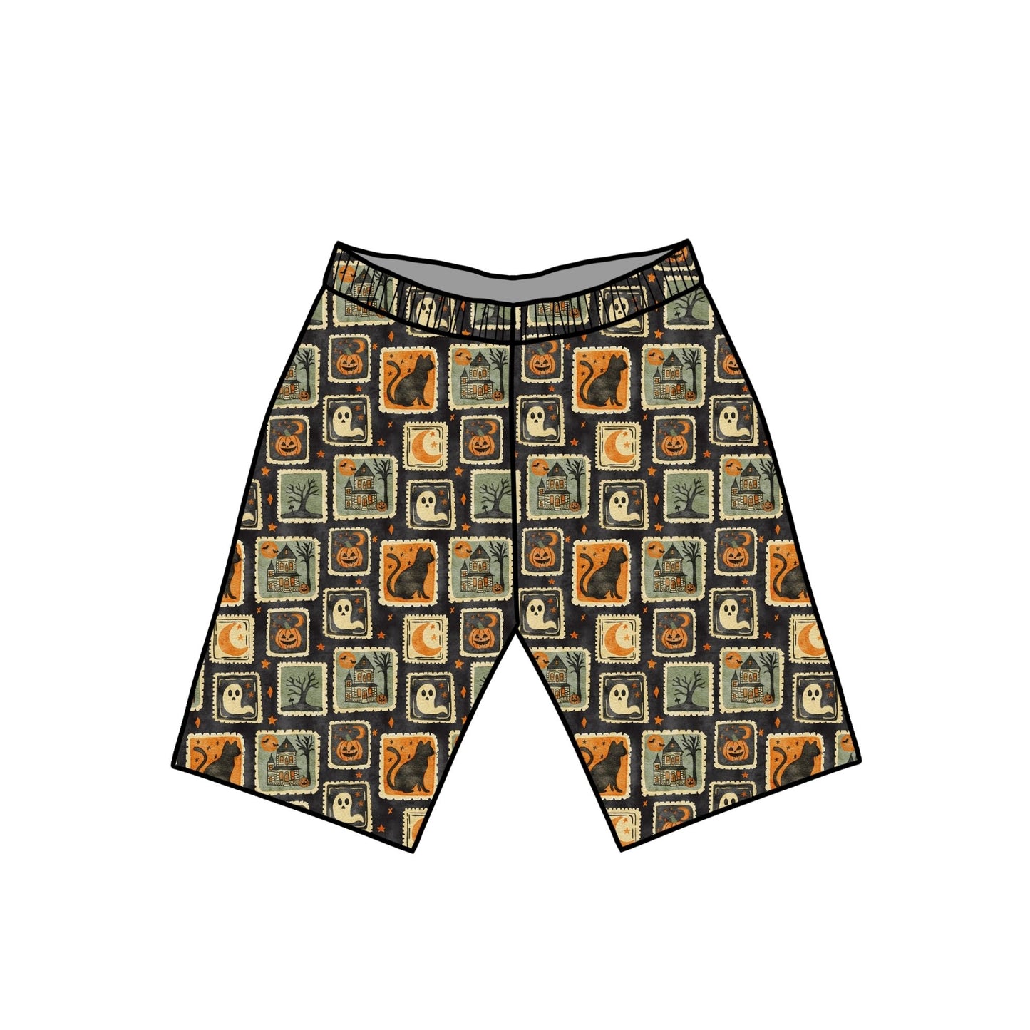 Halloween Stamps Child & Baby Shorts - Rolled or Hemmed