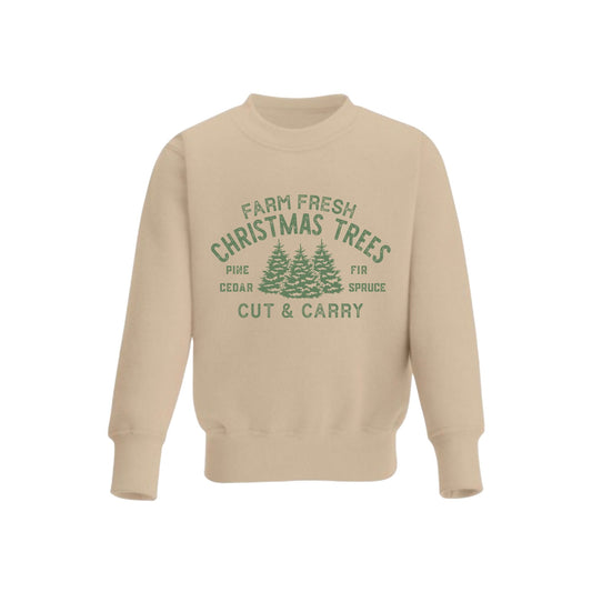 Farm Fresh Christmas Trees Sweatshirt (Taupe)