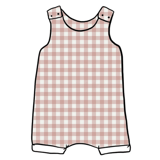 Rose Gingham Short Romper