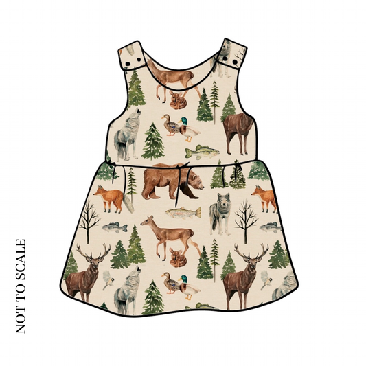 Wild Wood Animals Pinafore Dress