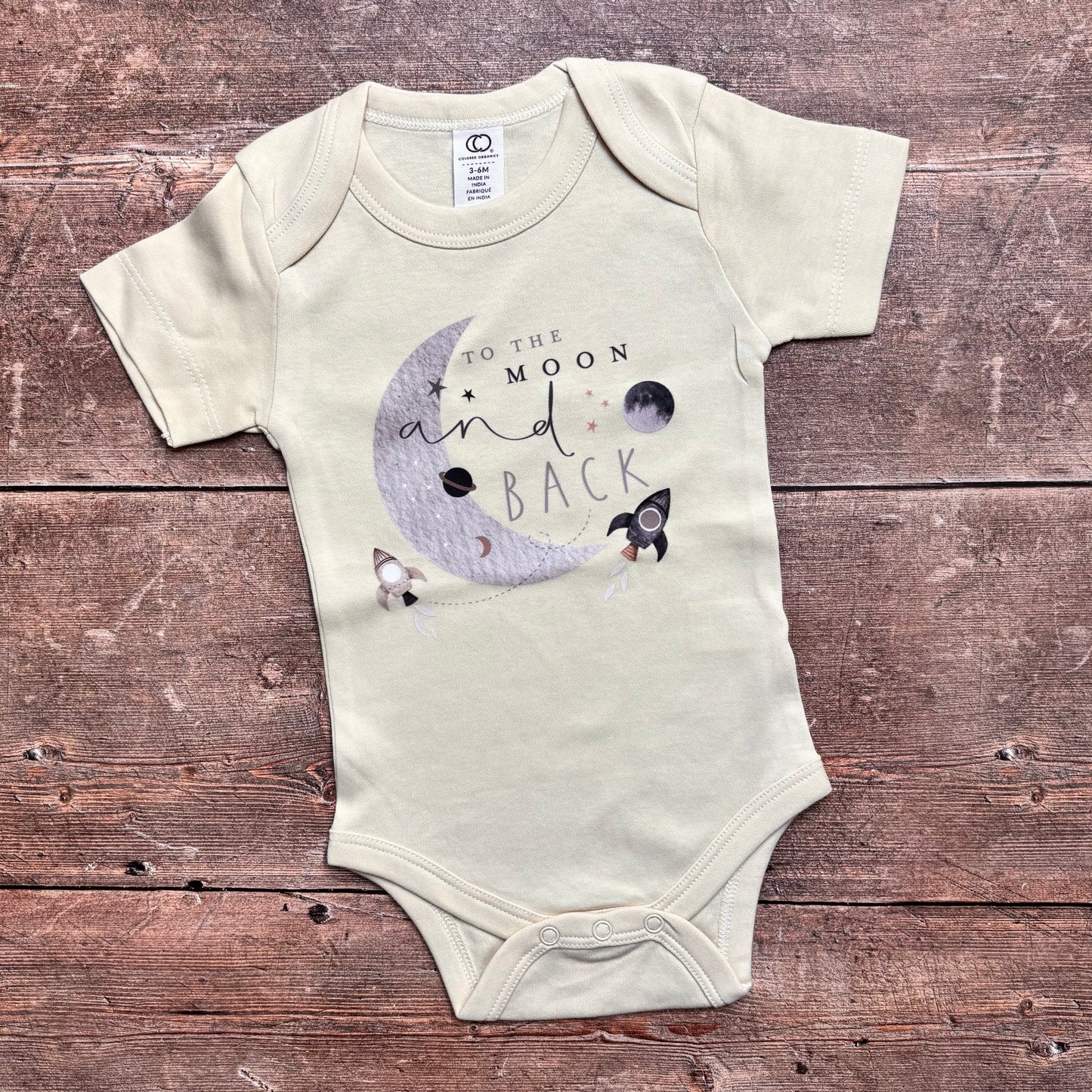 To the moon and back short sleeve bodysuit 6-12m (natural)