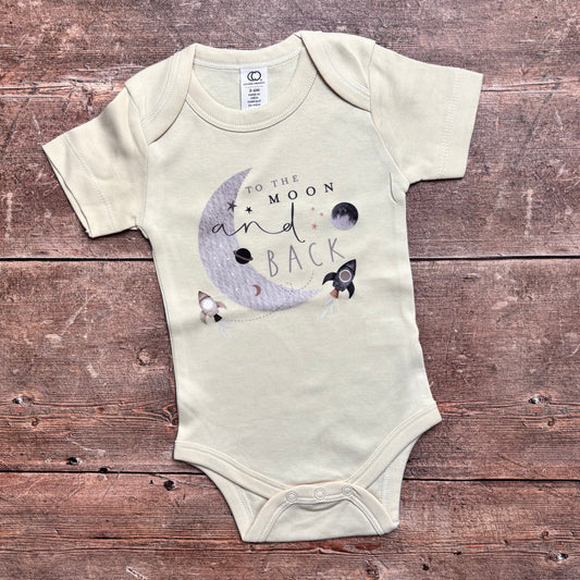 To the moon and back short sleeve bodysuit 3-6m (natural)