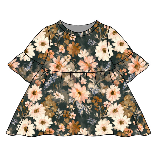Fall Floral Child & Baby Sleeved Dress - 3 options