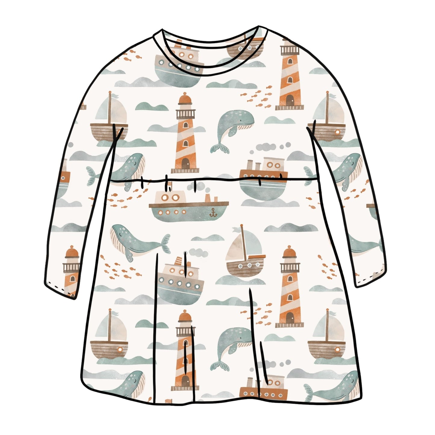 At Sea Child & Baby Sleeved Dress - 3 options