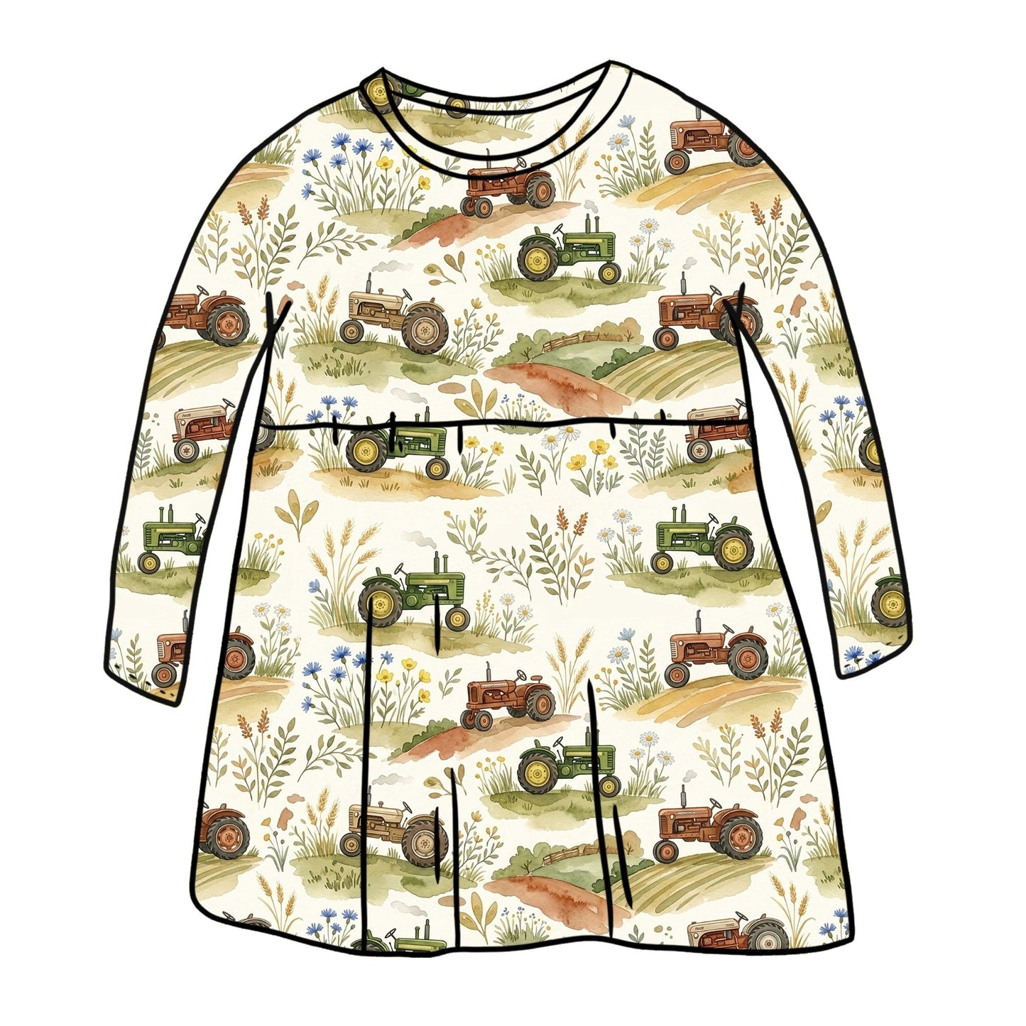 Harvest Fields Child & Baby Sleeved Dress - 3 options