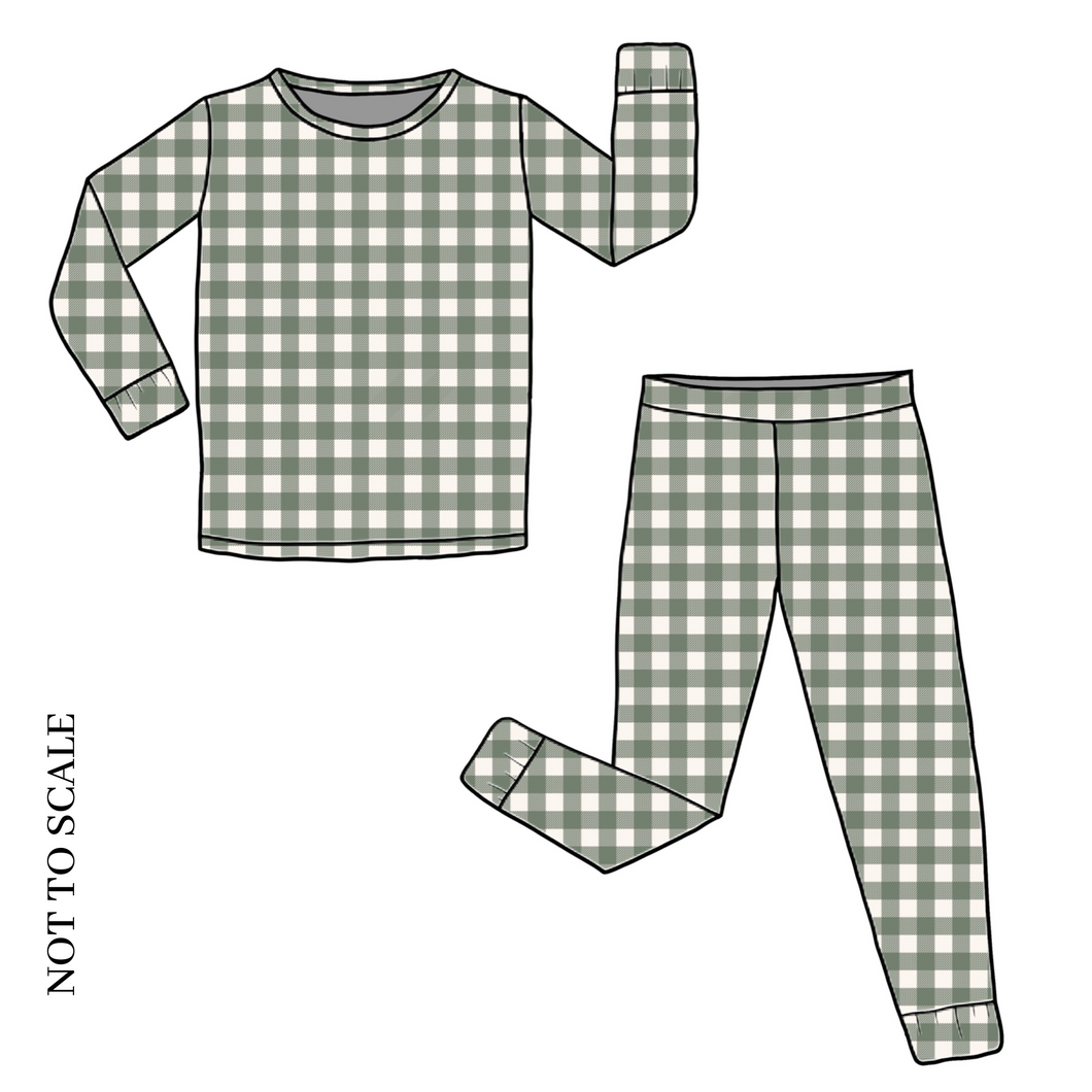 Forest Gingham Long Lounge Set