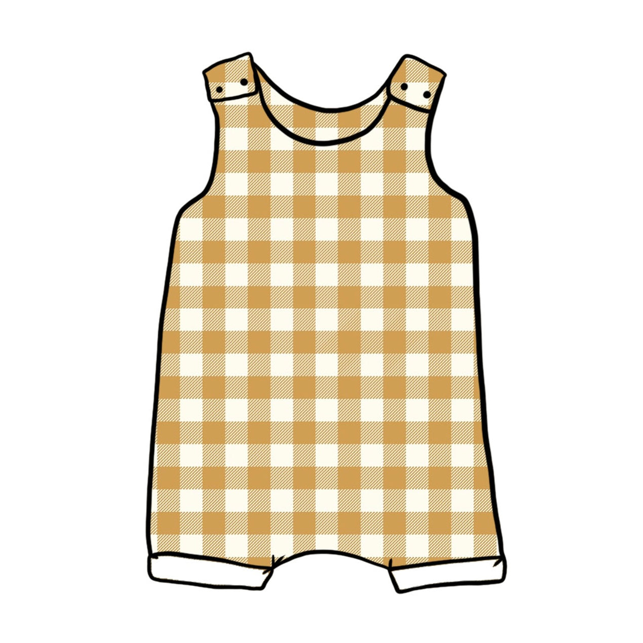 Ochre Gingham Short Romper