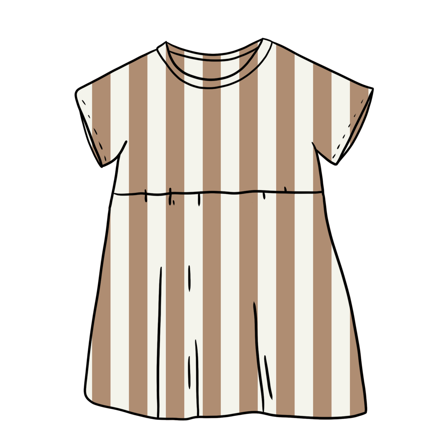 Taupe Stripes Child & Baby Sleeved Dress - 3 options