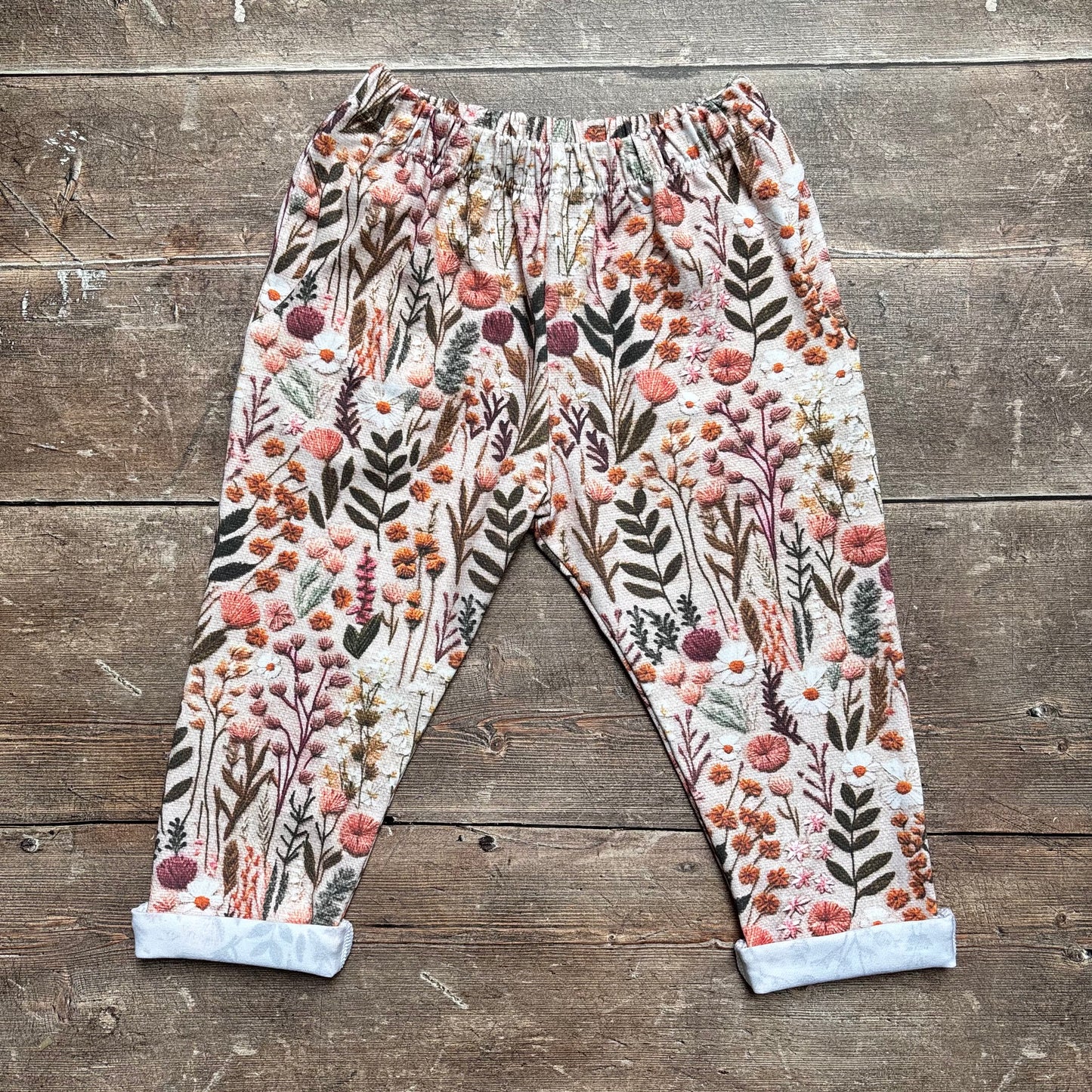 Embroidered Look Floral Toddler & Child Pocket Trousers 1-2 years