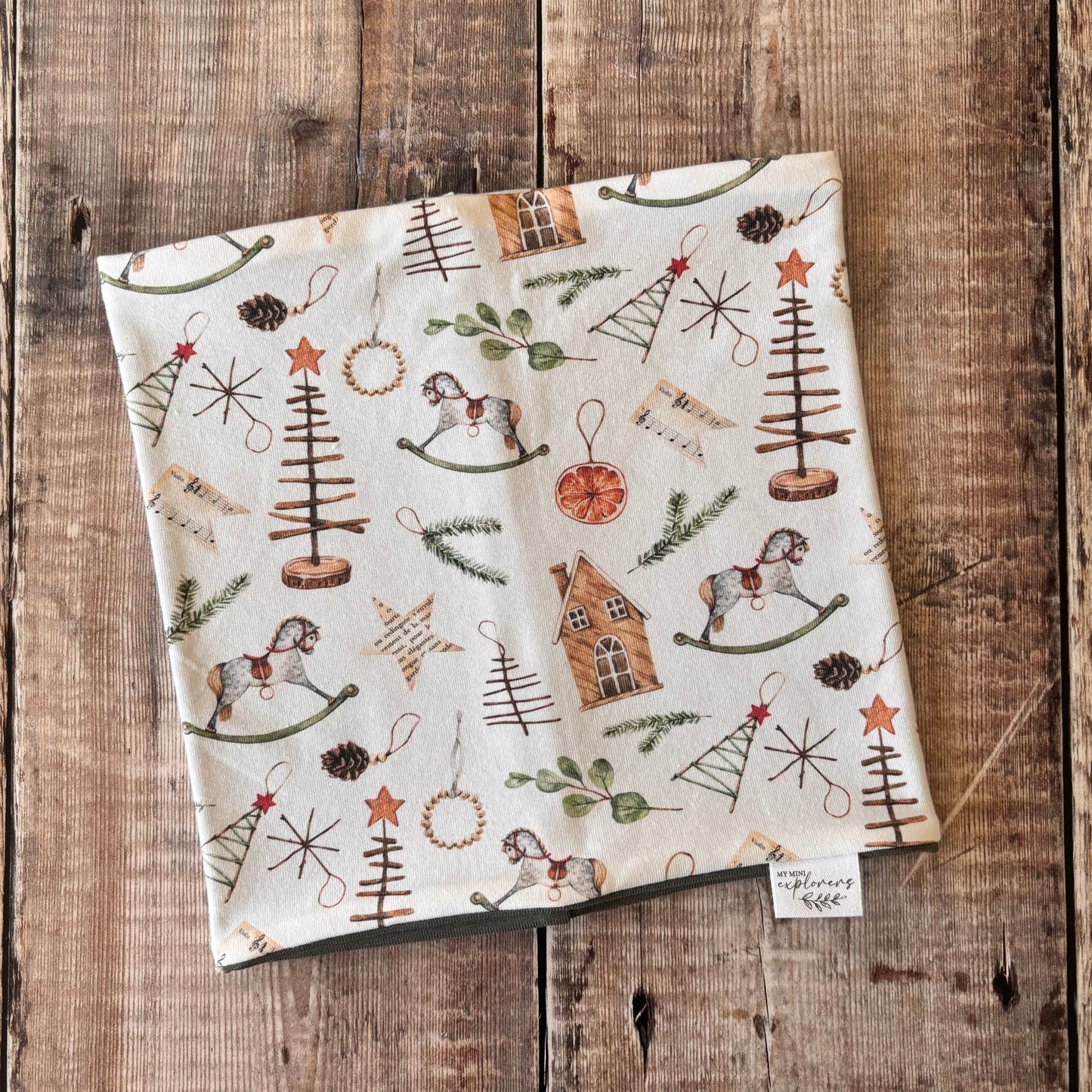 Scandi Christmas Snood 1-4 years (army inside)